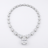 Iced Out Pear Cut CZ Statement Necklace – Luxury Teardrop Diamond Look Choker for Women