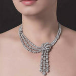 Art Deco Vintage Inspired Statement Necklace With Cascading Tassel