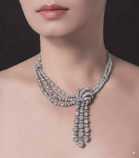 Art Deco Vintage Inspired Statement Necklace With Cascading Tassel