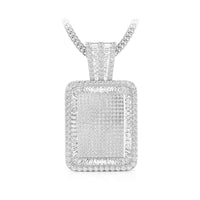 Round Or Baguette Cut CZ Stone Rectangular Shape Pendant