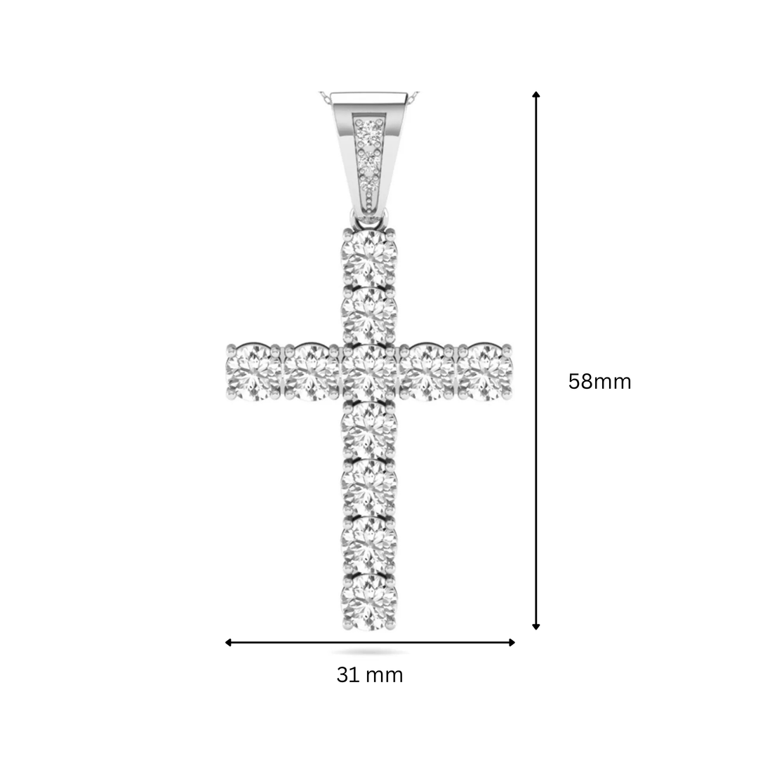 OctaPearl Round Prong Set Lab Grown Diamond Cross Pendant