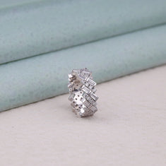 Baguette & Round Cut Moissanite Stackable Eternity Band For Wedding