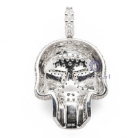 Hip Hop Pave Set Black & White Round Cut CZ Stone Gothic Skeleton Skull Halloween Pendant For Men