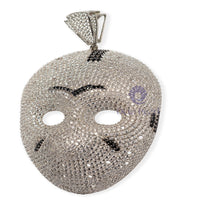 Men’s Pave Set Round Cut Black & White CZ Stone Jason Mask Pendant