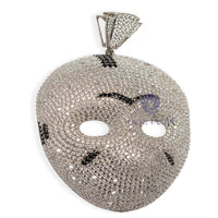 Men’s Pave Set Round Cut Black & White CZ Stone Jason Mask Pendant