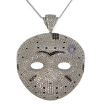 Men’s Pave Set Round Cut Black & White CZ Stone Jason Mask Pendant