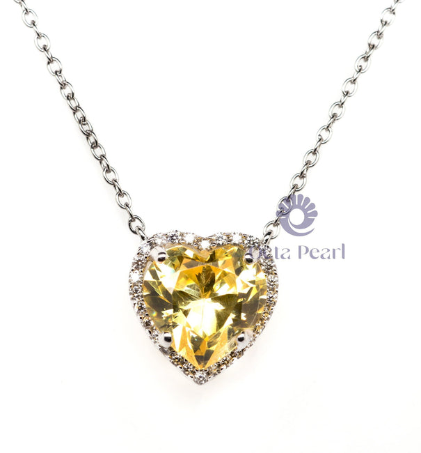 yellow stone heart pendant