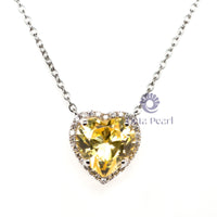 yellow stone heart pendant