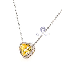 yellow stone heart pendant