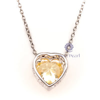 yellow stone heart pendant