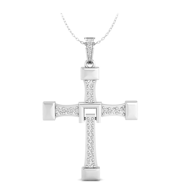 Round Cut Moissanite The Fast & The Furious Inspire Cross Pendant For Men