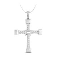 Round Cut Moissanite The Fast & The Furious Inspire Cross Pendant For Men