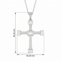 Iced Out Moissanite Cross Pendant Necklace for Men & Women