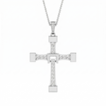 Iced Out Moissanite Cross Pendant Necklace for Men & Women