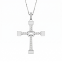 Iced Out Moissanite Cross Pendant Necklace for Men & Women
