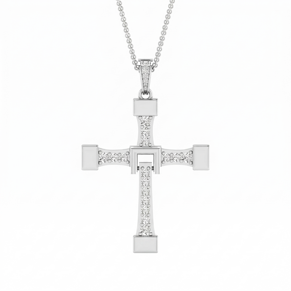 Iced Out Moissanite Cross Pendant Necklace for Men & Women