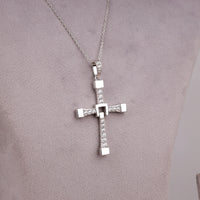 Iced Out Moissanite Cross Pendant Necklace for Men & Women