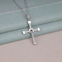 Iced Out Moissanite Cross Pendant Necklace for Men & Women