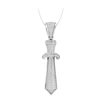 Templar Sword Hip Hop Pendant with Round Moissanite Pave Set for mens