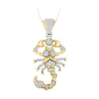 Round Moissanite Scorpion Pendant 10K Yellow Gold