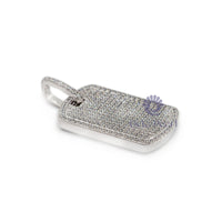 Men’s Round Moissanite Pave Set Dog Tag Charm Pendant For Anniversary Gift