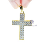 Men Or Women's Round Cut Moissanite Pave Set Religious Cross Pendant For Christmas