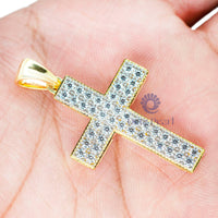 Men Or Women’s Round Cut Moissanite Pave Set Religious Cross Pendant For Christmas