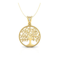 Women's Round Cut Moissanite Tree Of Love Charm Pendant For Wedding Anniversary Gift