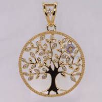 Women’s Round Cut Moissanite Tree Of Love Charm Pendant For Wedding Anniversary Gift