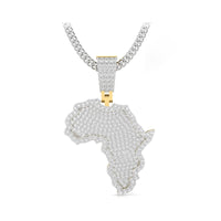 Men & Women's Round Cut Moissanite Africa Country Map Pendant For Birthday Gift