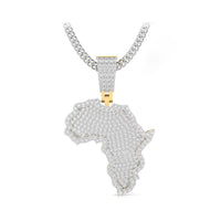 Round Moissanite Africa Country Map Pendant