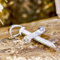 Round Cut Moissanite Religious Jesus Nail Cross Pendant For Men & Women