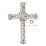 Silver Moissanite Cross Pendant