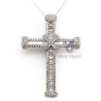 Silver Moissanite Cross Pendant