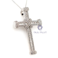 Silver Moissanite Cross Pendant