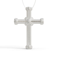 Silver Moissanite Cross Pendant