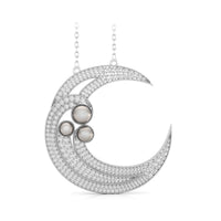 Half Moon Chain Pendant Necklace For Women