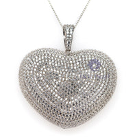 Sparkling Round Moissanite Micro Pave Set Puffed Heart Hip-Hop Pendant For Men & Women