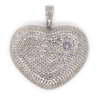 Sparkling Round Moissanite Micro Pave Set Puffed Heart Hip-Hop Pendant For Men & Women