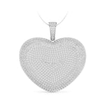 Sparkling Round Moissanite Micro Pave Set Puffed Heart Hip-Hop Pendant For Men & Women