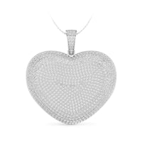 Sparkling Round Moissanite Micro Pave Set Puffed Heart Hip-Hop Pendant For Men & Women