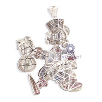 Stunning Cartoon Inspired Multi-Colored Pave Set CZ Stone Duck Pendant Hip Hop Men’s Jewelry