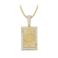 Round Moissanite Royal Poker King Of Spades Playing Cards Pendant