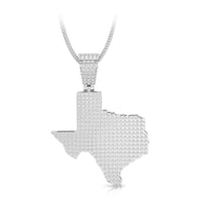 Men Or Women's Round Moissanite Texas State Map Hip Hop Pendant (1 1/2 TCW)