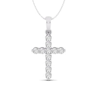Beautiful Round Cut Moissanite Minimalist Cristian Cross Charm Pendant For Men & Women