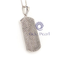 Round Cut Moissanite Pave Set Dog Tag Pendant For Men & Women