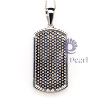 Round Cut Moissanite Pave Set Dog Tag Pendant For Men & Women