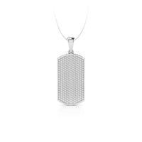Round Cut Moissanite Pave Set Dog Tag Pendant For Men & Women
