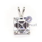 Asscher Cut Moissanite Classic Daily Wear Solitaire Pendant For Girl & Women