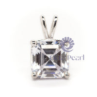 Asscher Cut Moissanite Classic Daily Wear Solitaire Pendant For Girl & Women